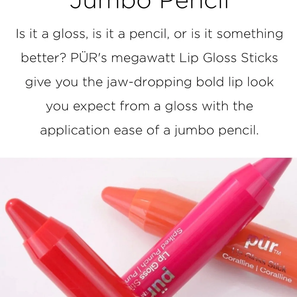 Pur Minerals Lip Gloss Stick Daredevil Hydrating Gloss in a Stick NWB
